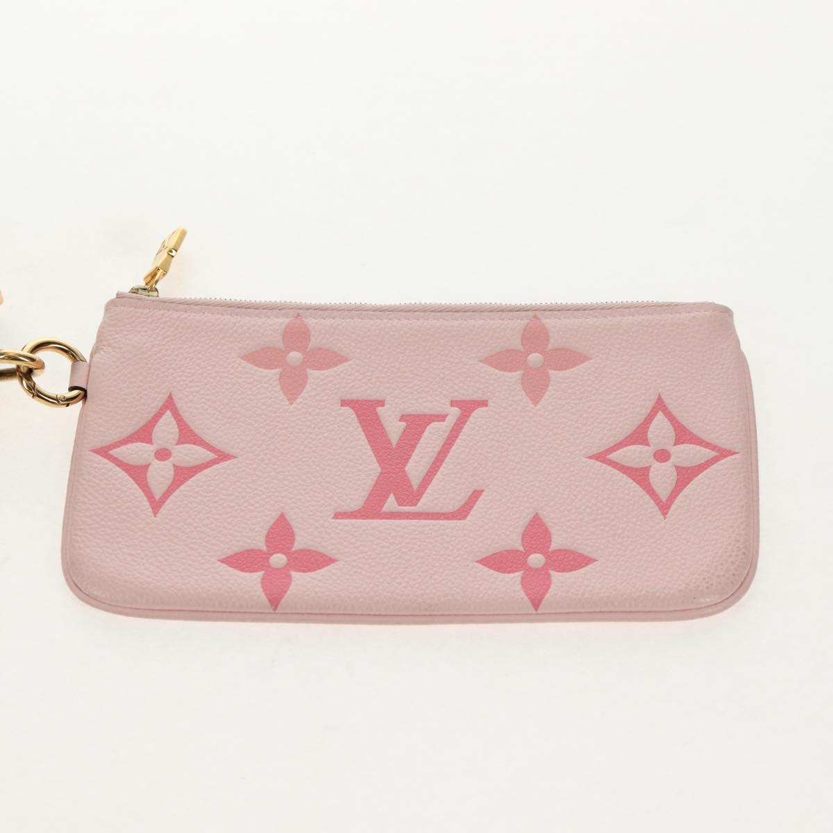 LOUIS VUITTON Monogram Empreinte Pochette Trio Pouch Pink M80407 LV Auth 144344A