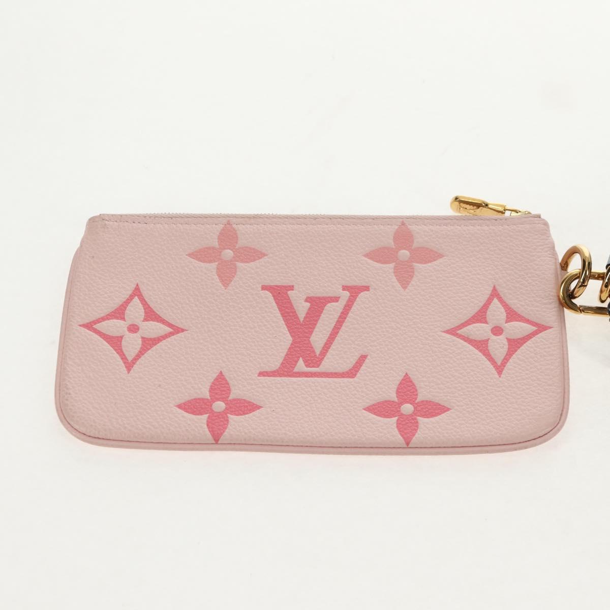 LOUIS VUITTON Monogram Empreinte Pochette Trio Pouch Pink M80407 LV Auth 144344A