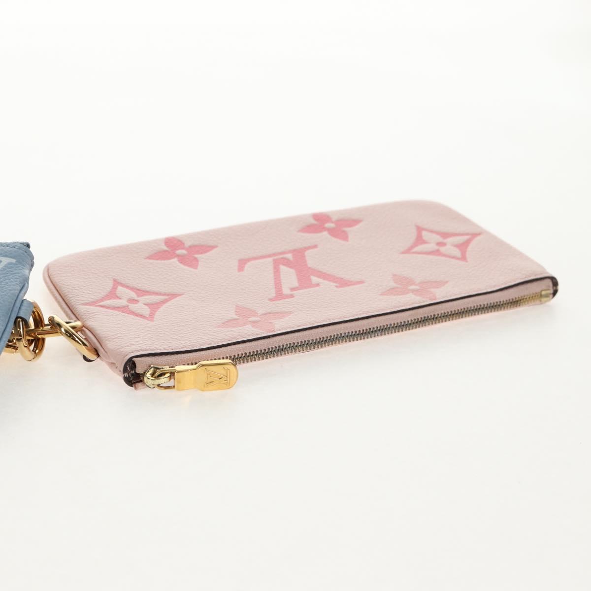 LOUIS VUITTON Monogram Empreinte Pochette Trio Pouch Pink M80407 LV Auth 144344A