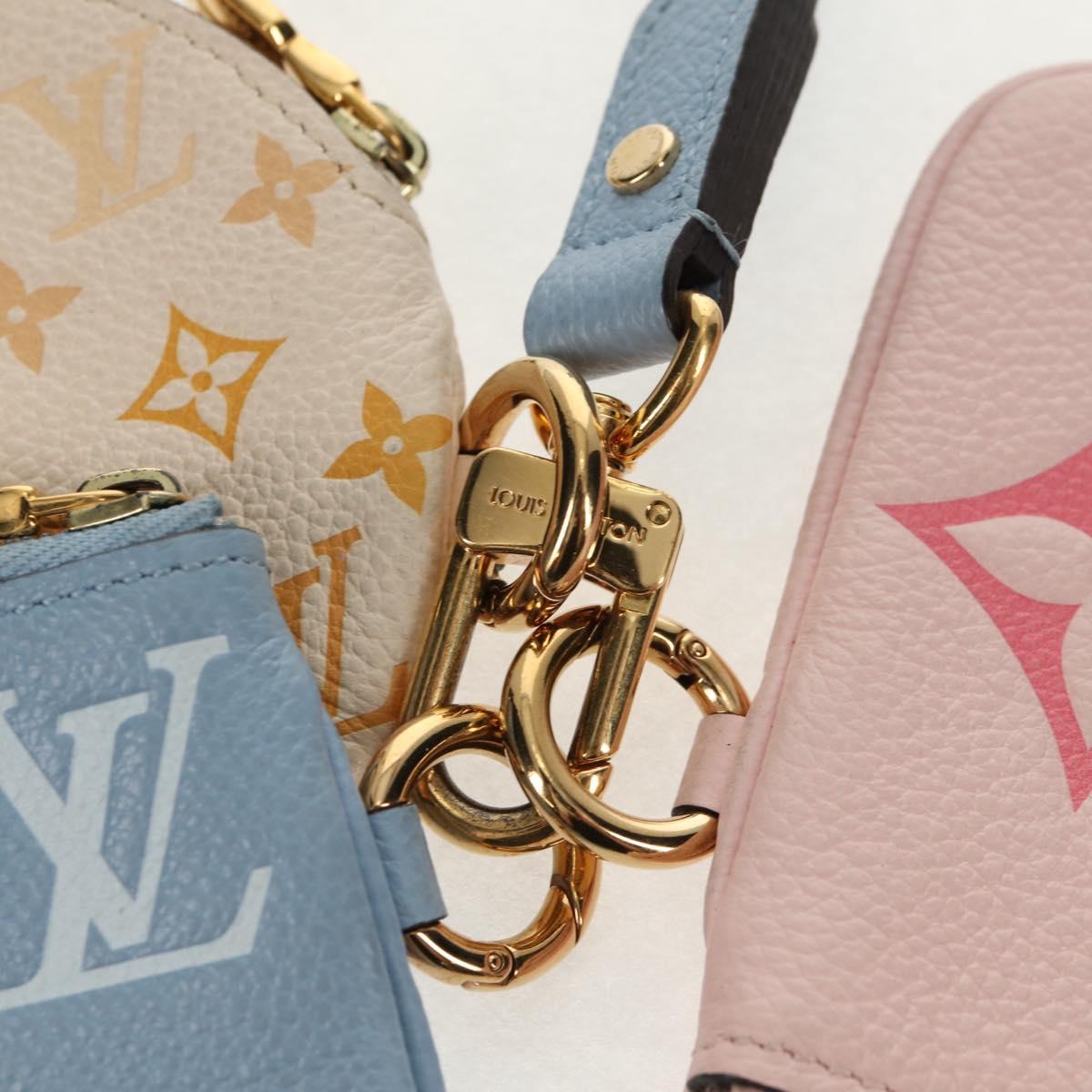 LOUIS VUITTON Monogram Empreinte Pochette Trio Pouch Pink M80407 LV Auth 144344A