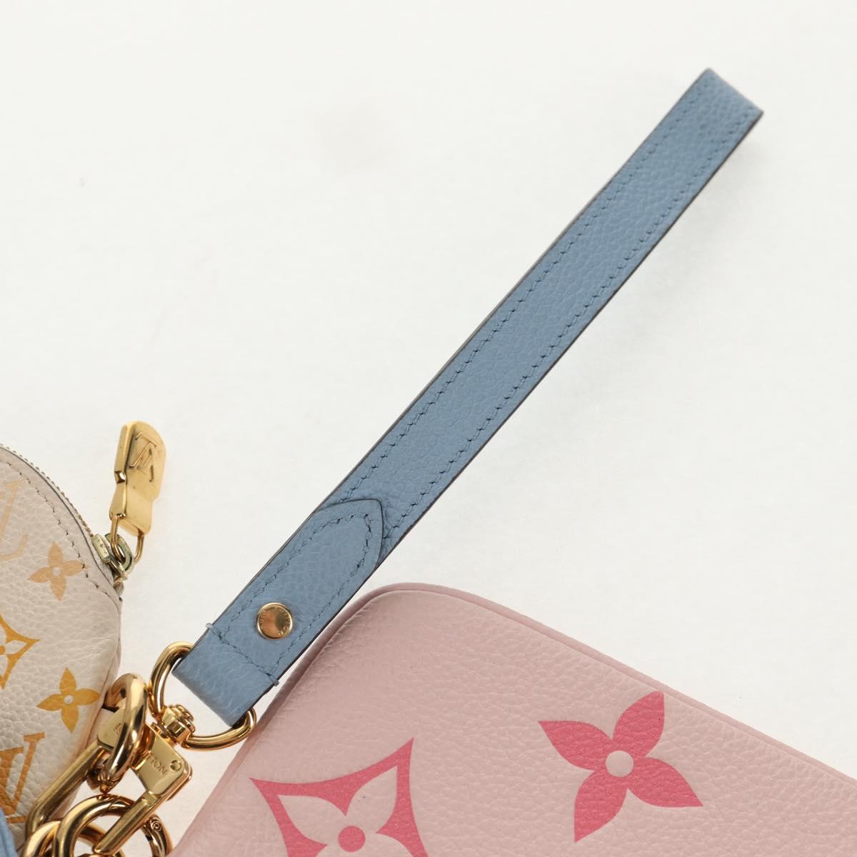 LOUIS VUITTON Monogram Empreinte Pochette Trio Pouch Pink M80407 LV Auth 144344A