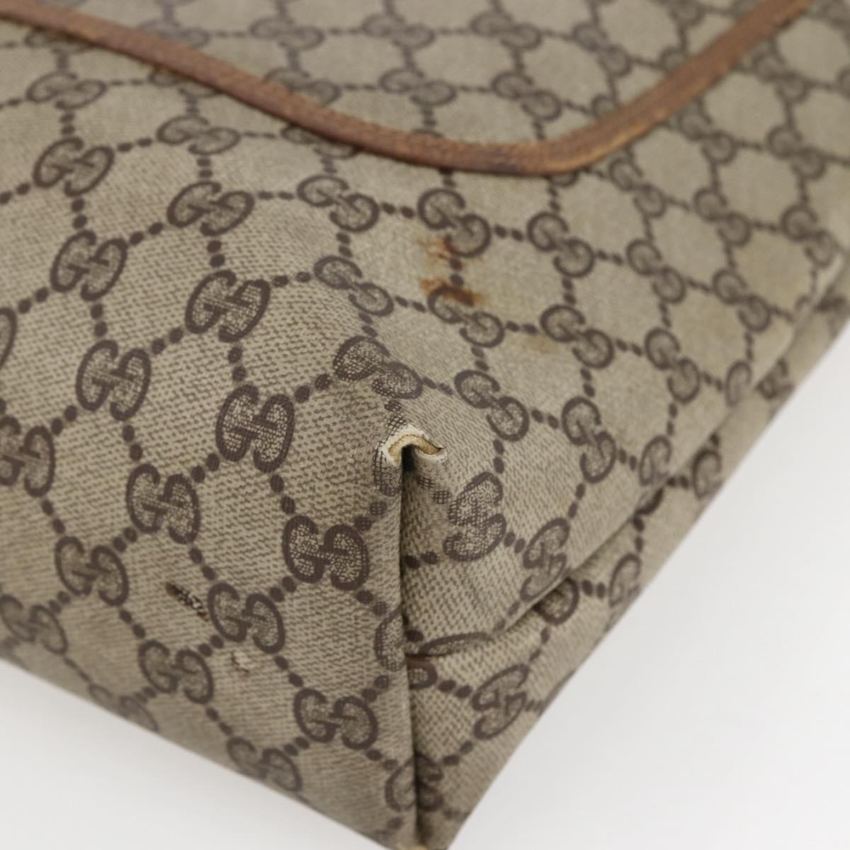 GUCCI GG Supreme Web Sherry Line Tote Bag PVC Beige Gold 20 001 4487 Auth 144350
