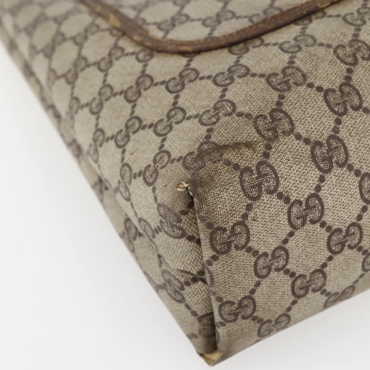 GUCCI GG Supreme Web Sherry Line Tote Bag PVC Beige Gold 20 001 4487 Auth 144350