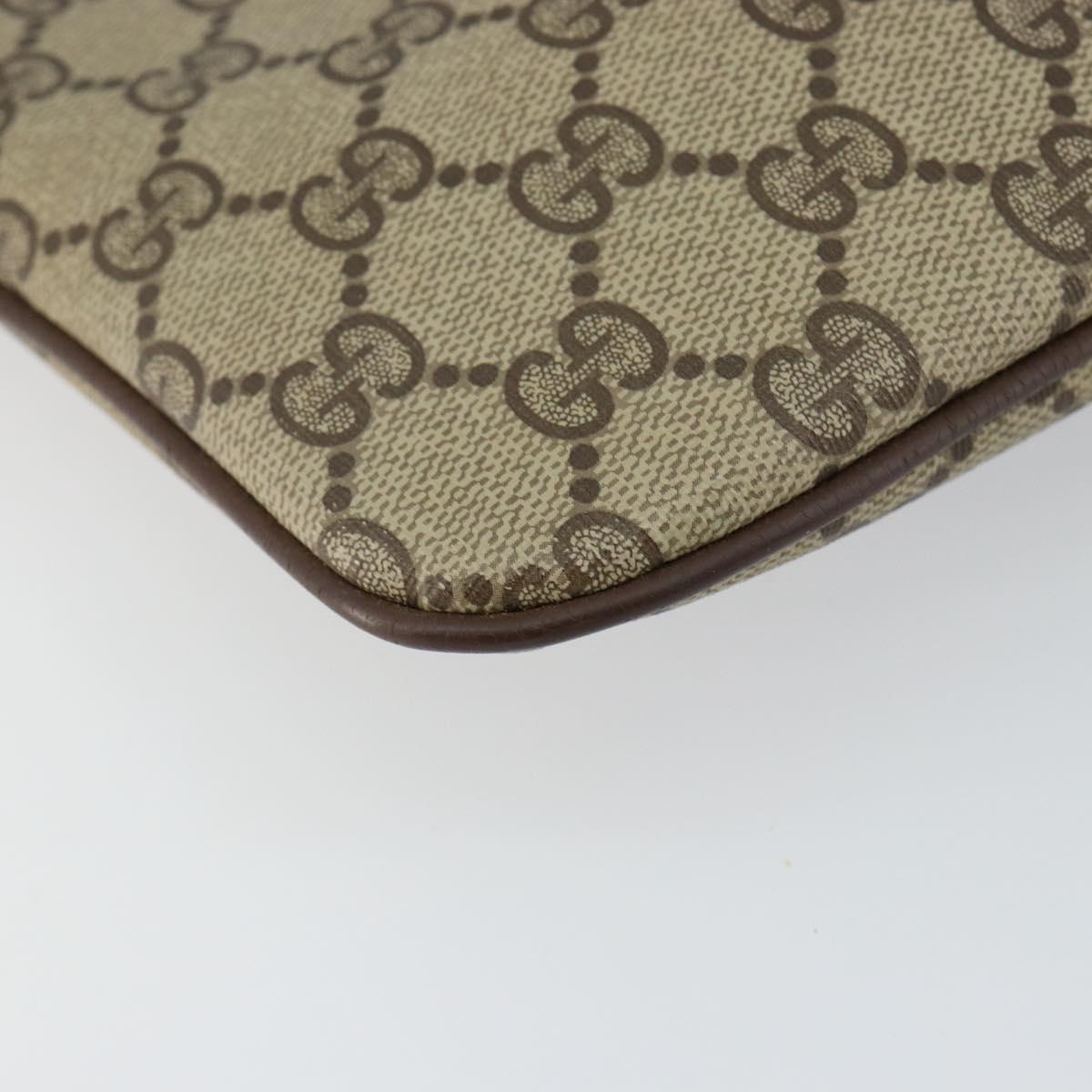 GUCCI GG Supreme Web Sherry Line Bag PVC Beige Gold 904 02 047 Auth 144351