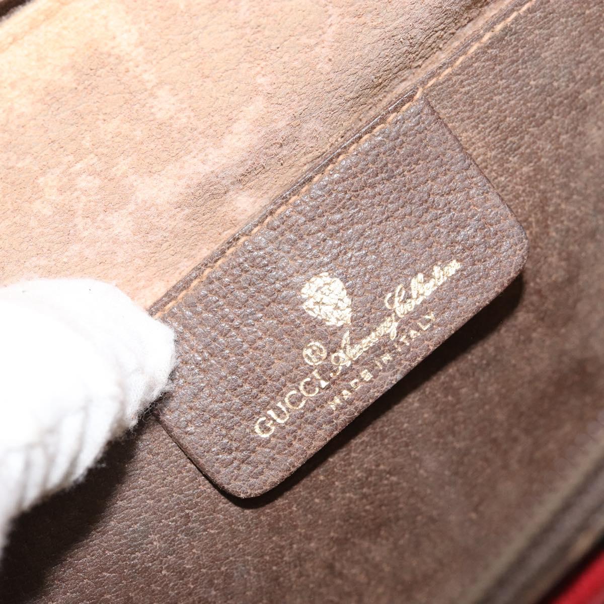 GUCCI GG Supreme Web Sherry Line Bag PVC Beige Gold 904 02 047 Auth 144351