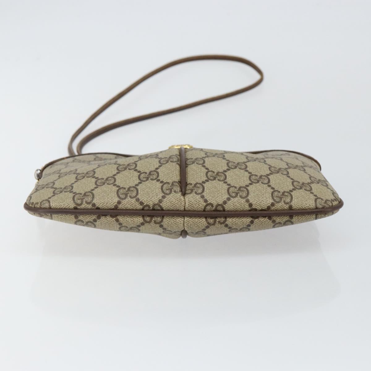 GUCCI GG Supreme Web Sherry Line Bag PVC Beige Gold 904 02 047 Auth 144351