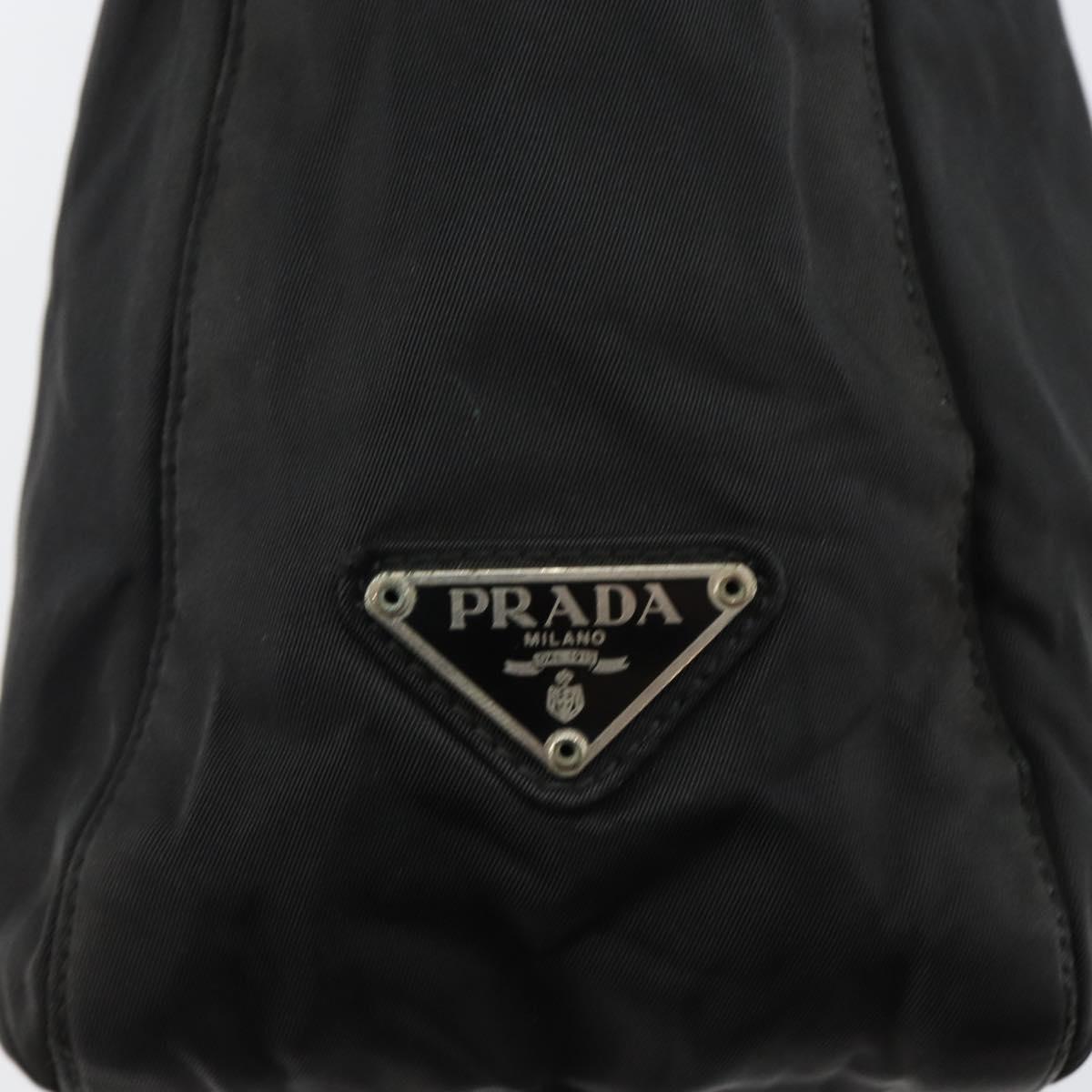 PRADA Shoulder Bag Nylon Black Silver Auth 144357