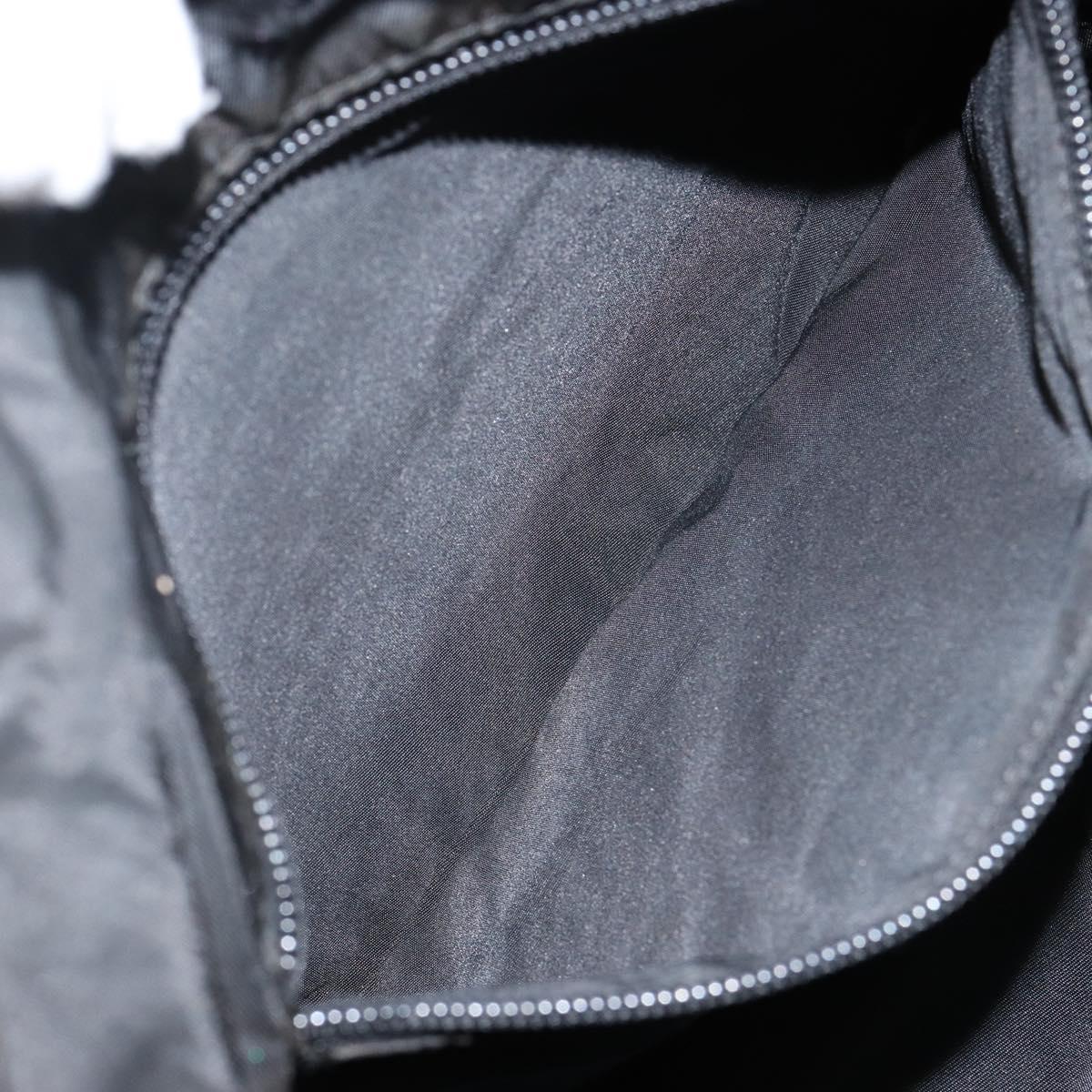 PRADA Shoulder Bag Nylon Black Silver Auth 144357