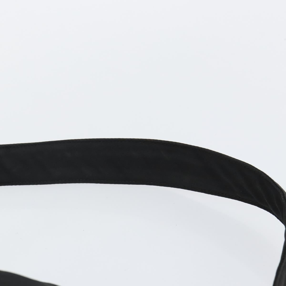 PRADA Shoulder Bag Nylon Black Silver Auth 144357