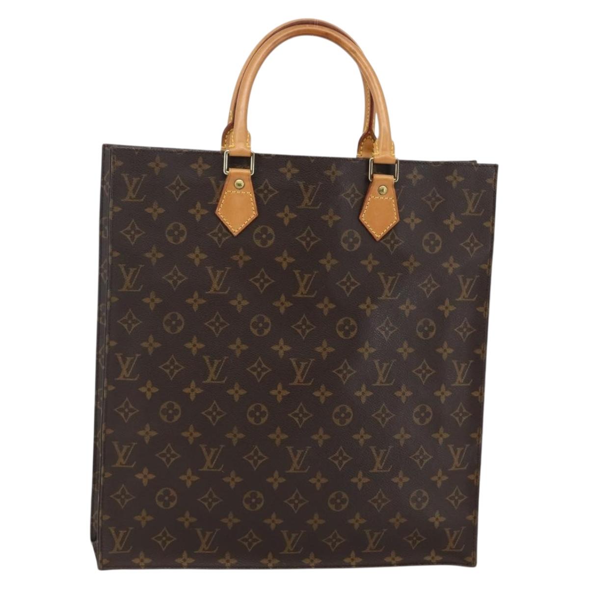 LOUIS VUITTON Monogram Sac Plat Hand Bag M51140 LV Auth 144364