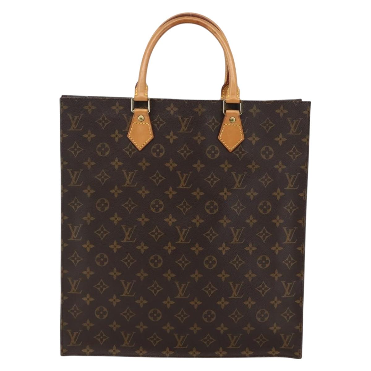 LOUIS VUITTON Monogram Sac Plat Hand Bag M51140 LV Auth 144364