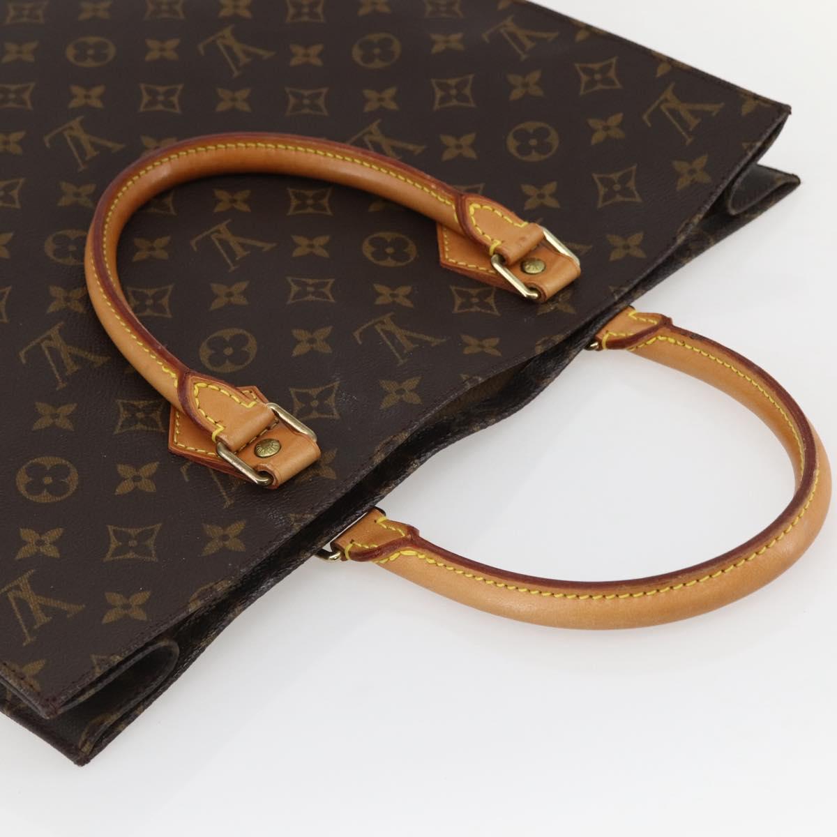 LOUIS VUITTON Monogram Sac Plat Hand Bag M51140 LV Auth 144364