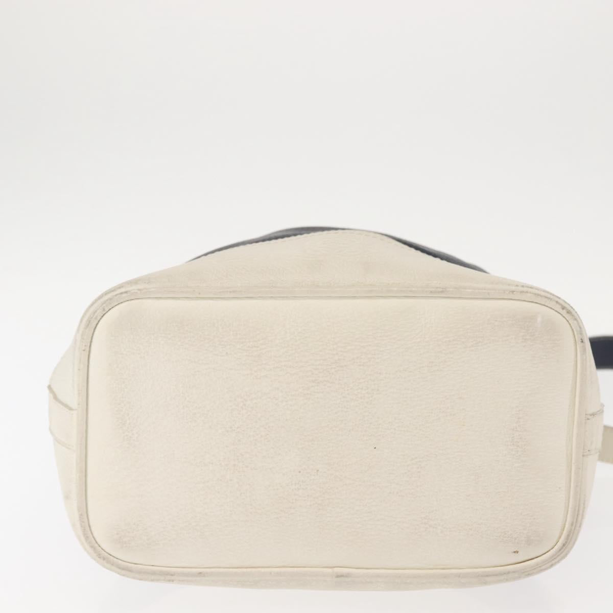 LOEWE Shoulder Bag Leather Navy Gold Auth 144366