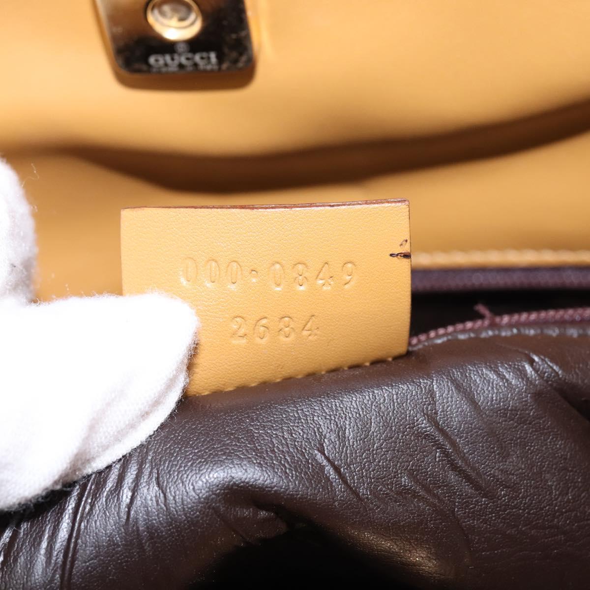 GUCCI GG Canvas Sherry Line Shoulder Bag Beige Gold 000 0849 2684 Auth 144368