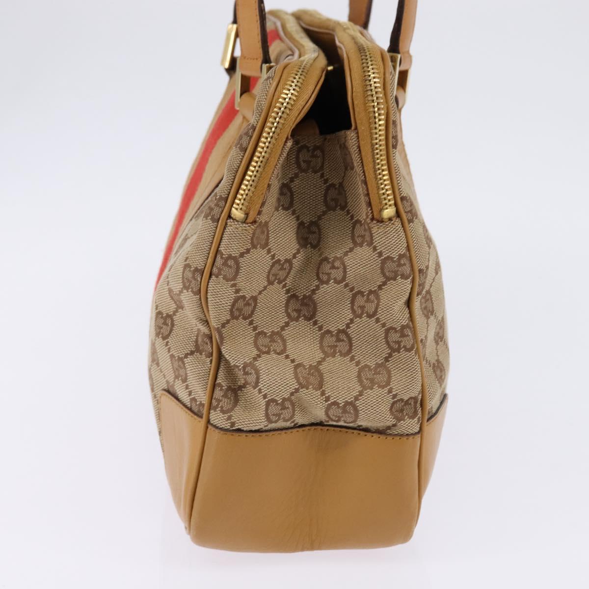 GUCCI GG Canvas Sherry Line Shoulder Bag Beige Gold 000 0849 2684 Auth 144368