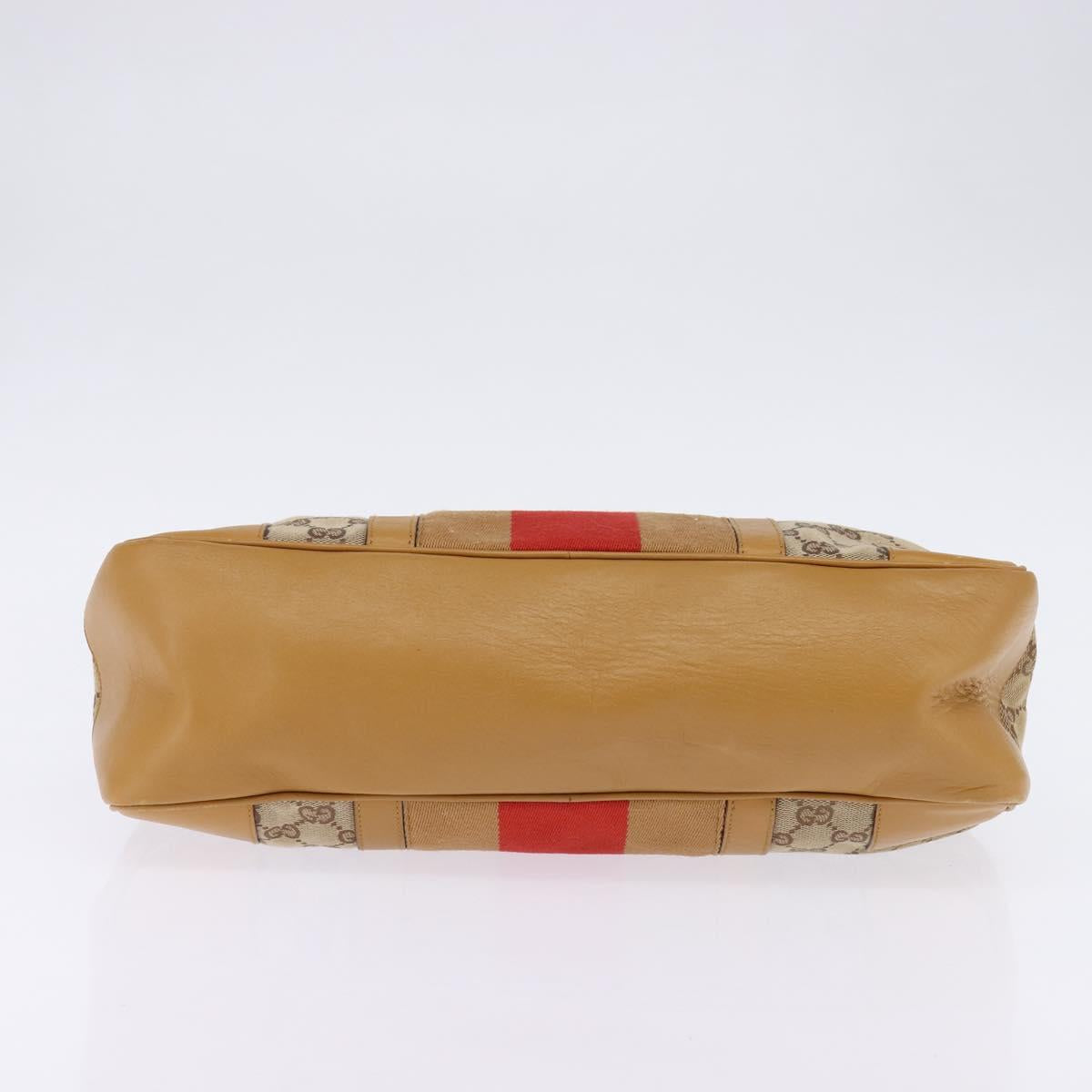 GUCCI GG Canvas Sherry Line Shoulder Bag Beige Gold 000 0849 2684 Auth 144368