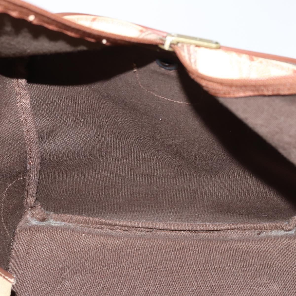 Burberrys Nova Check Boston Bag PVC Beige Gold Auth 144369
