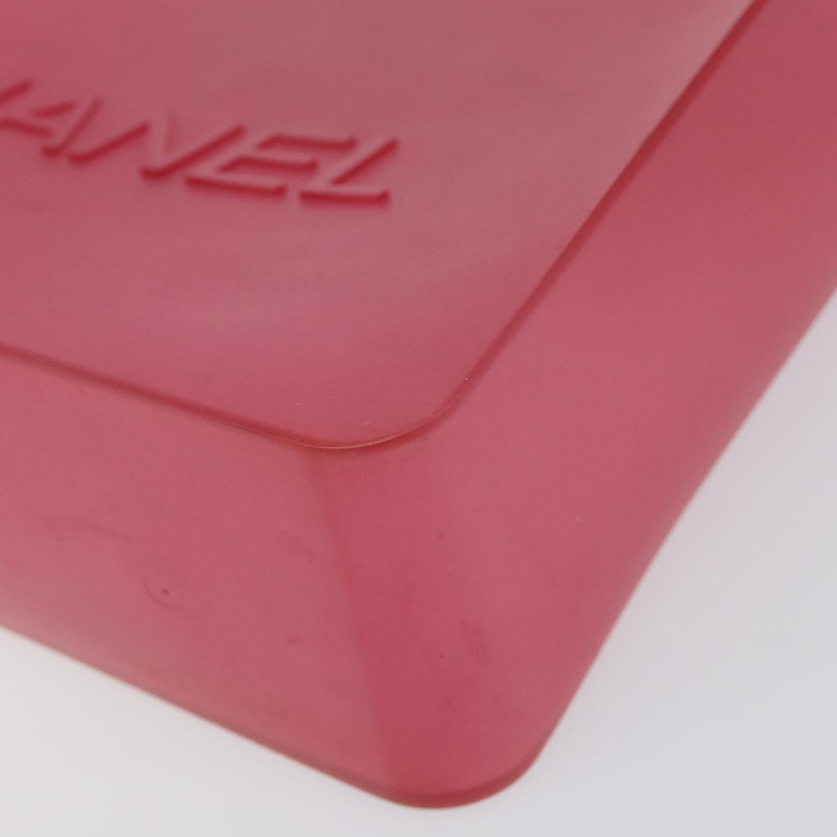 CHANEL Shoulder Bag Rubber Red CC Auth 144373