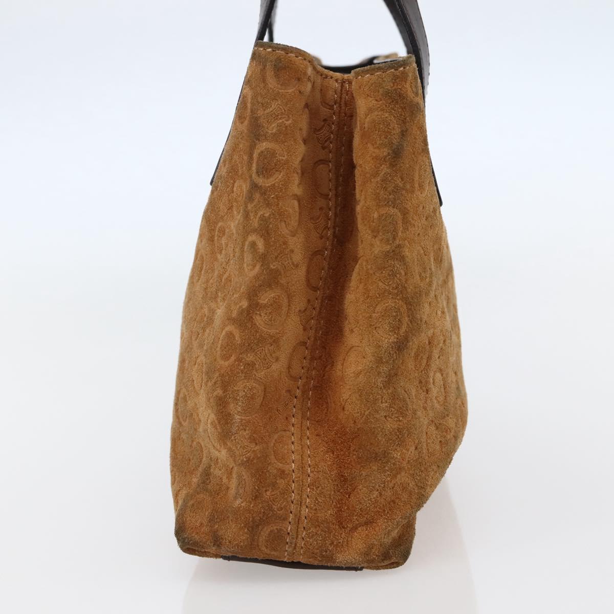 CELINE C Macadam Canvas Hand Bag Brown Gold Auth 144381