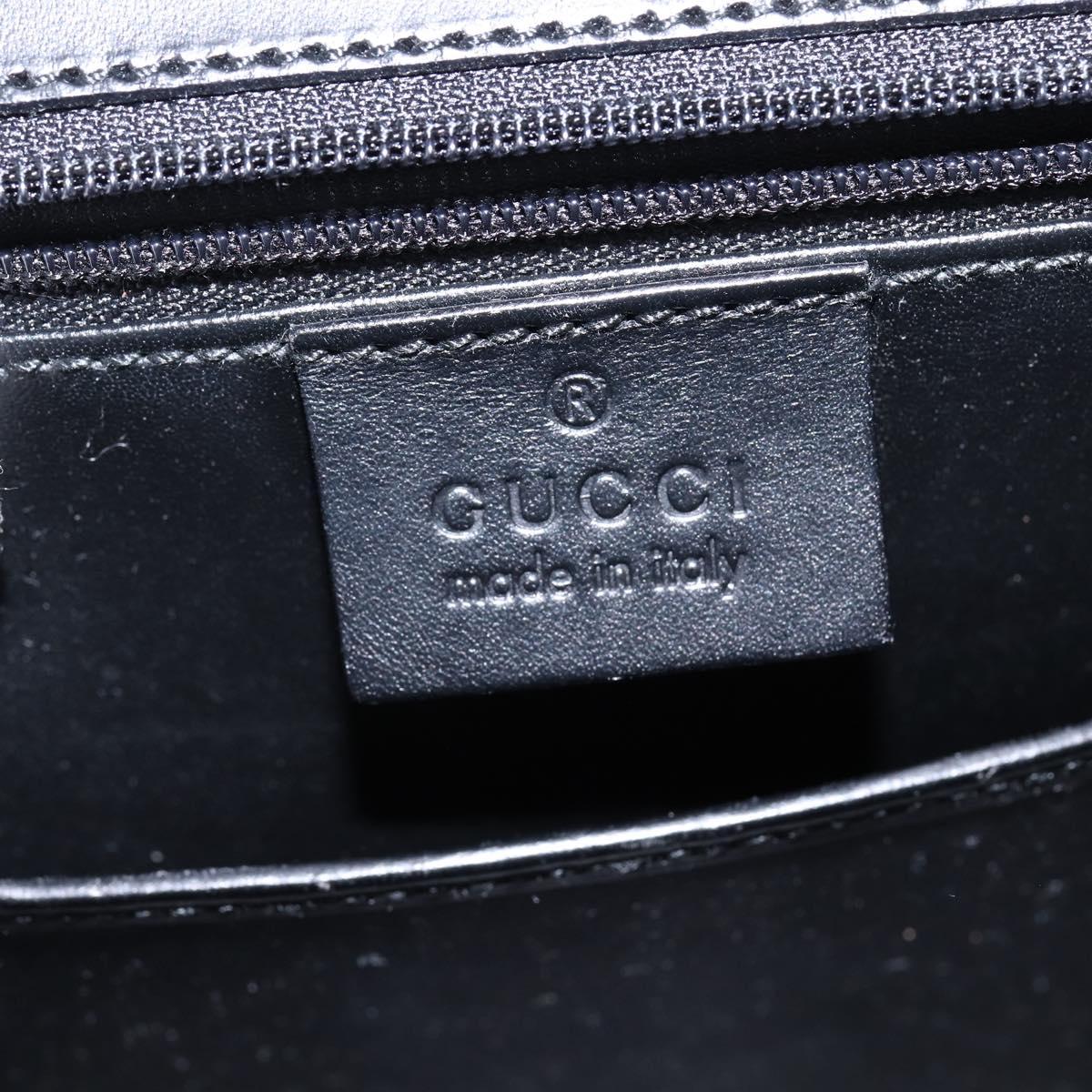 GUCCI Hand Bag Felt 2way Khaki Silver Auth 144382