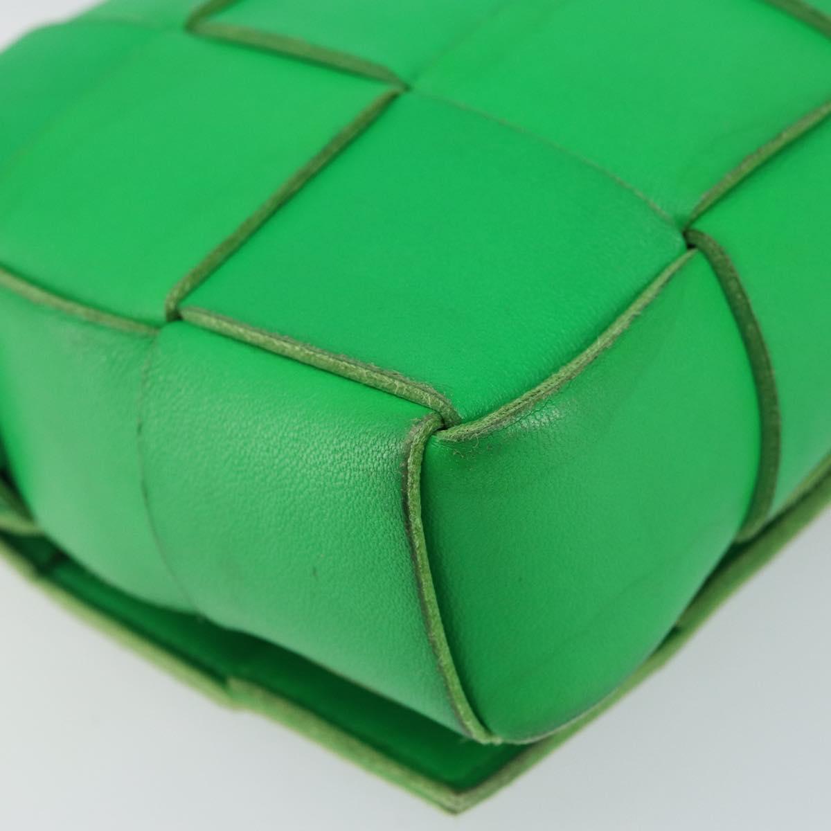 BOTTEGA VENETA Cassette Shoulder Bag Leather Green Auth 144383