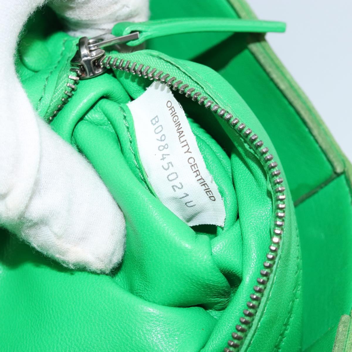 BOTTEGA VENETA Cassette Shoulder Bag Leather Green Auth 144383