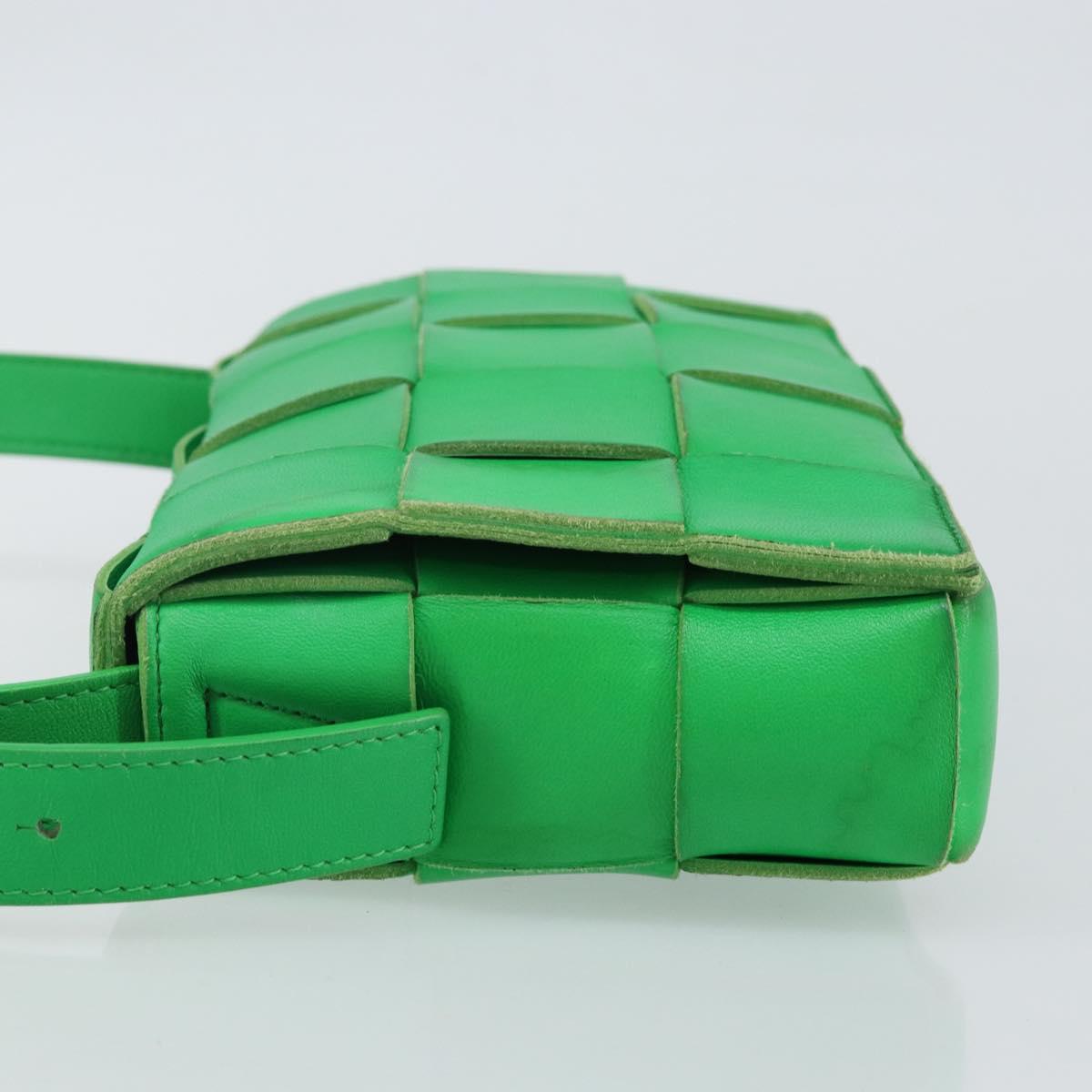BOTTEGA VENETA Cassette Shoulder Bag Leather Green Auth 144383