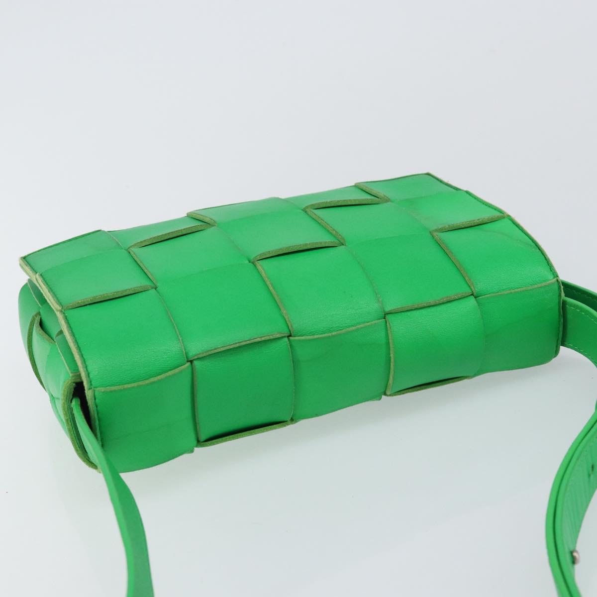 BOTTEGA VENETA Cassette Shoulder Bag Leather Green Auth 144383