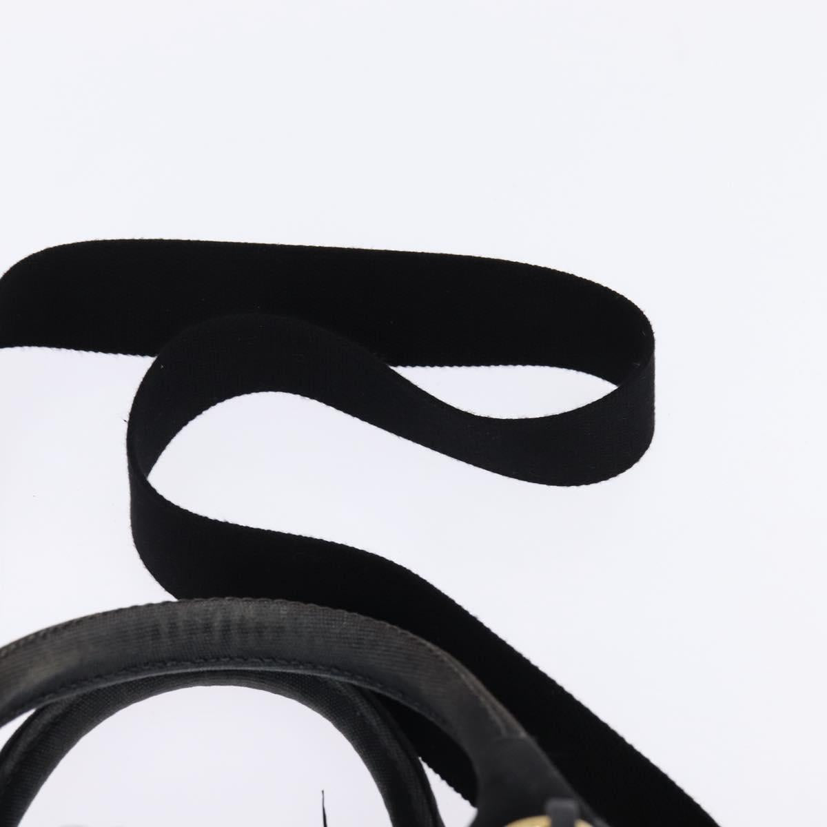 PRADA Basket bag Hand Bag Raffia 2way Black Gold Auth 144390