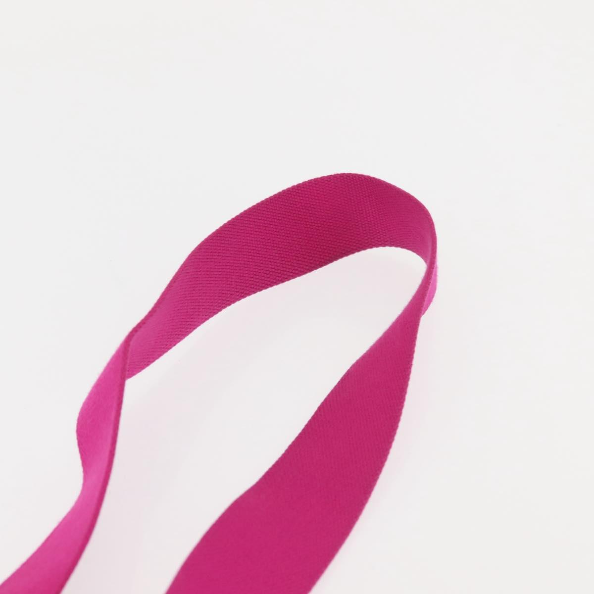 PRADA Canapa PM Hand Bag Canvas 2way Pink Gold Auth 144395