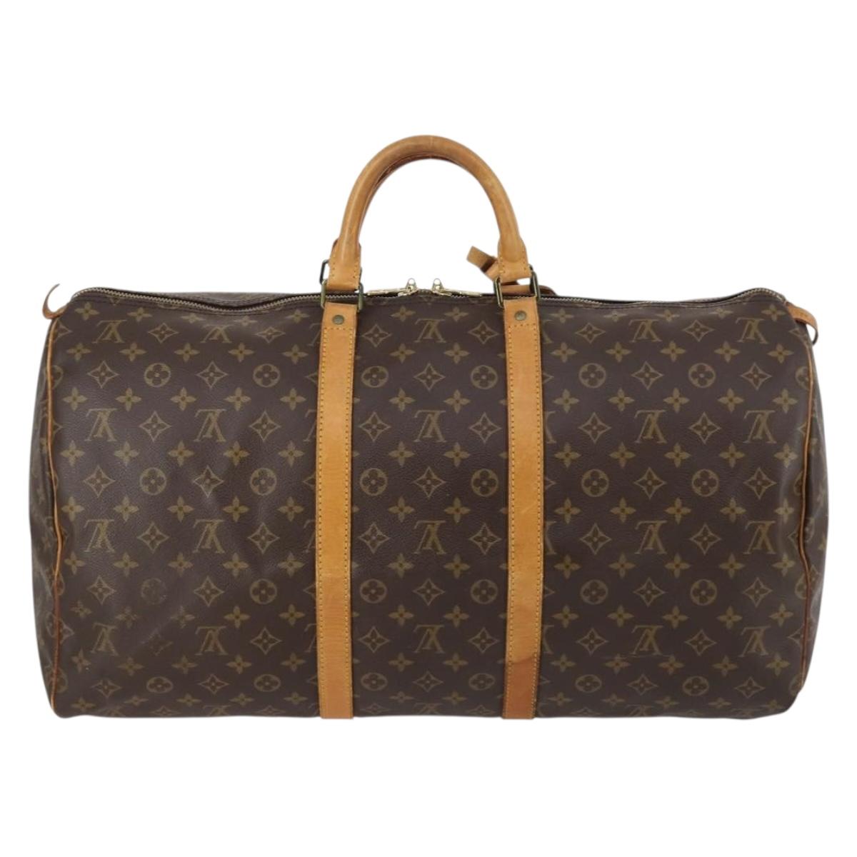 LOUIS VUITTON Monogram Keepall 55 Boston Bag M41424 LV Auth 144402