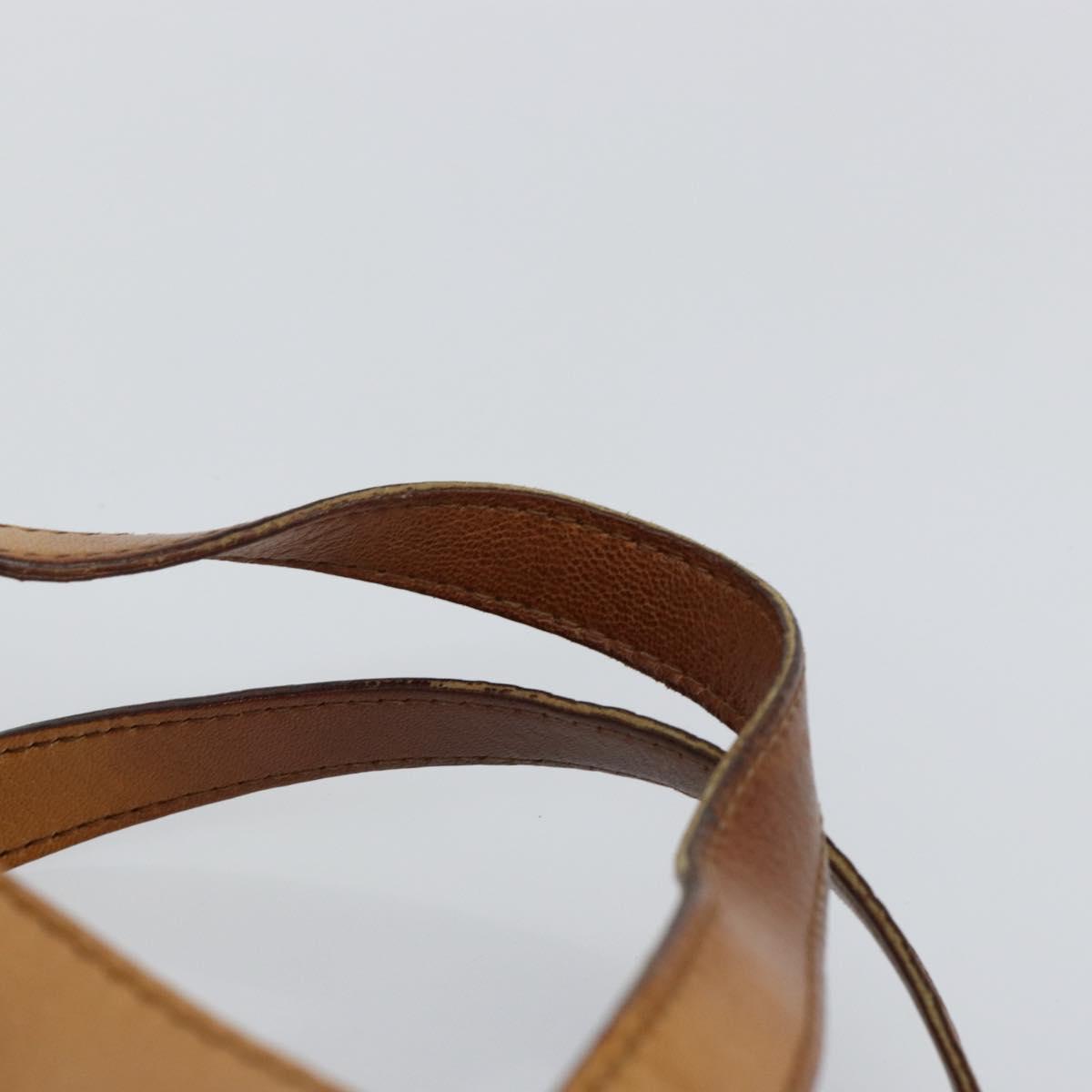 GUCCI Hand Bag Leather Beige Gold 121551 Auth 144406