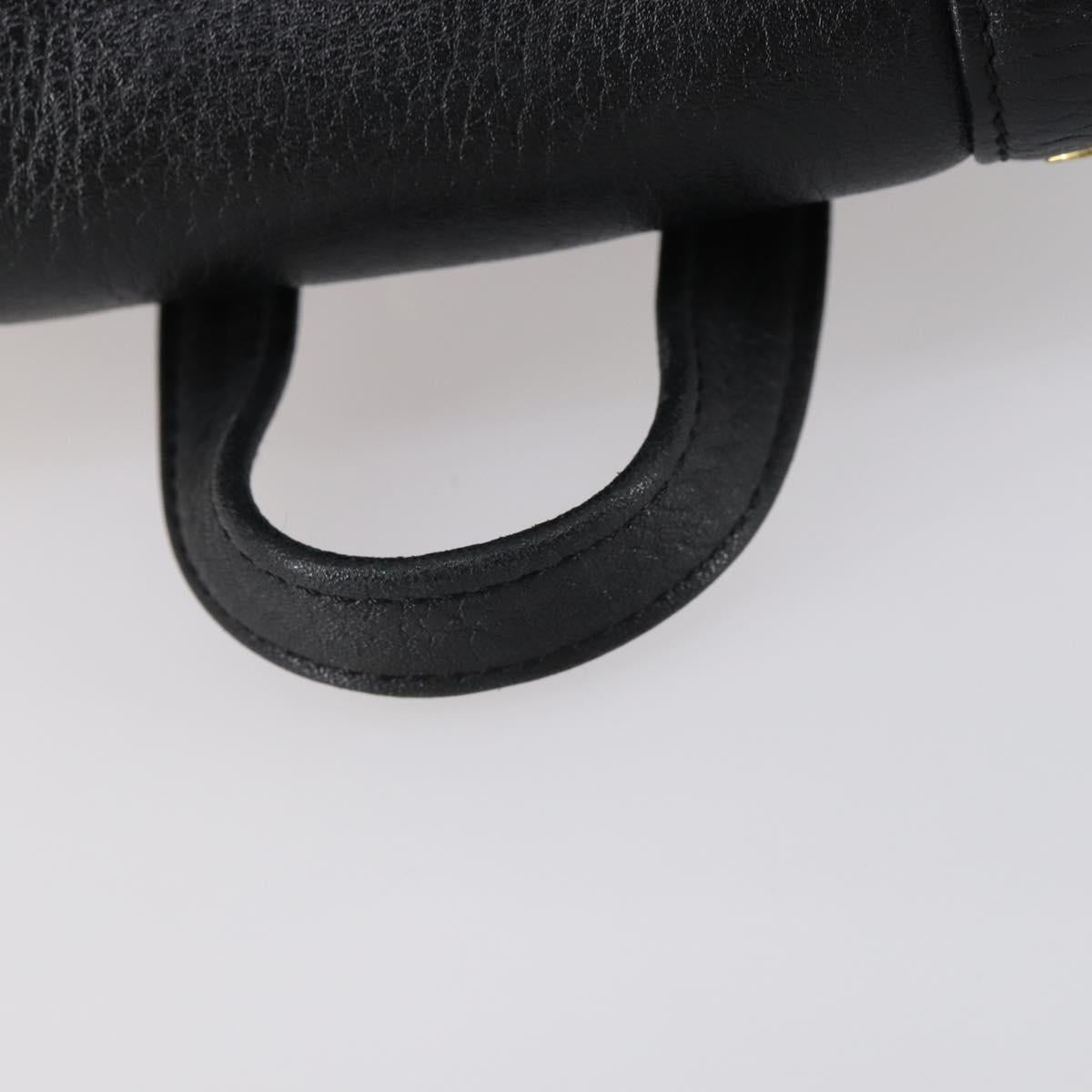 MCM Studs Backpack Leather Black Gold Auth 144411