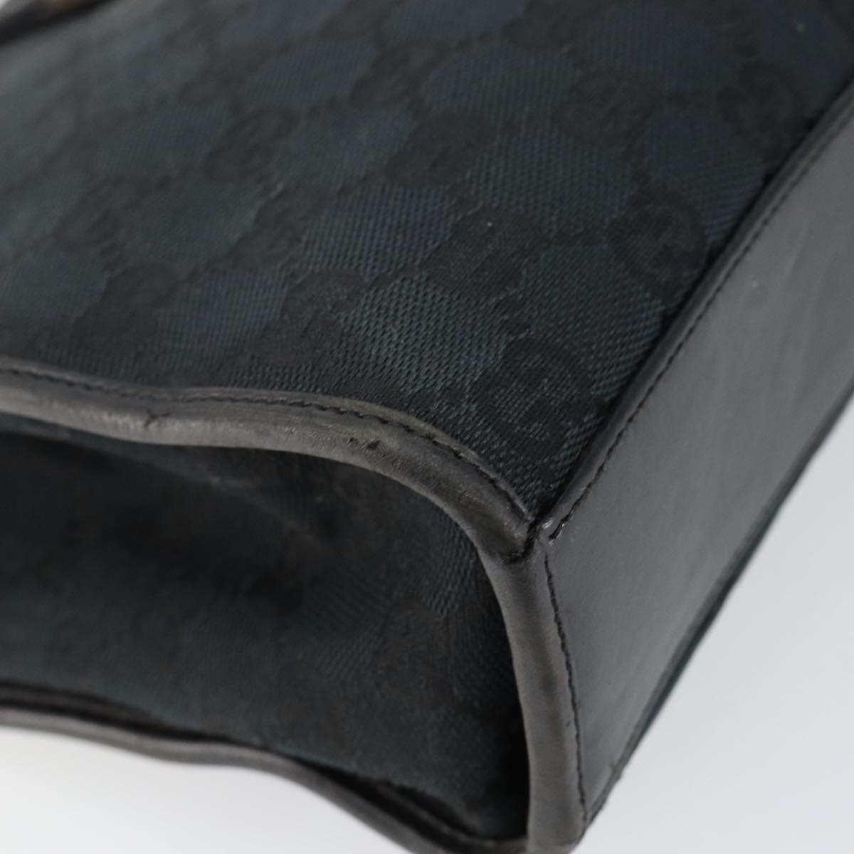 GUCCI GG Canvas Jackie Hand Bag Black Silver 002 1065 Auth 144418