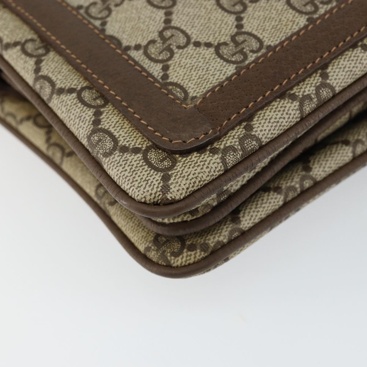 GUCCI GG Supreme Web Sherry Line Bag PVC Beige Gold 14 02 013 Auth 144420