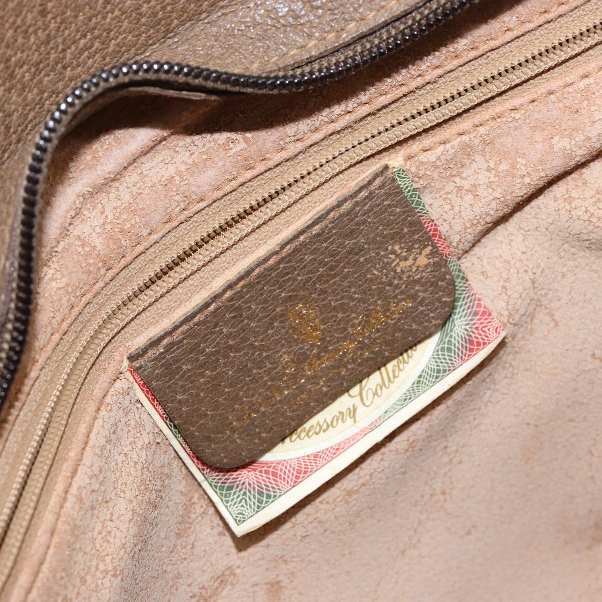 GUCCI GG Supreme Web Sherry Line Bag PVC Beige Gold 14 02 013 Auth 144420