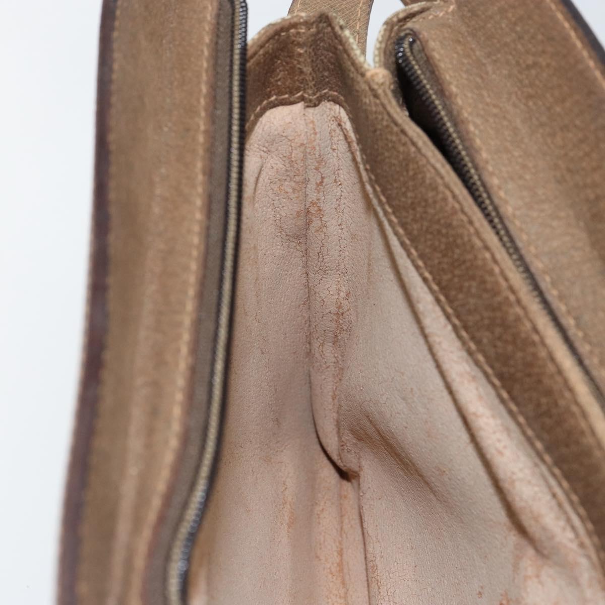 GUCCI GG Supreme Web Sherry Line Bag PVC Beige Gold 14 02 013 Auth 144420