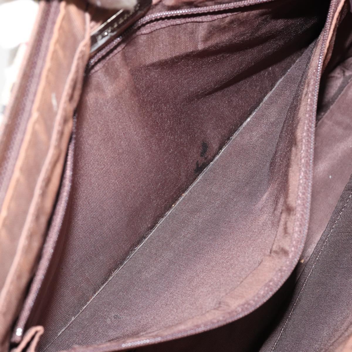 BURBERRY Nova Check Tote Bag Canvas Leather Beige Silver Auth 144429