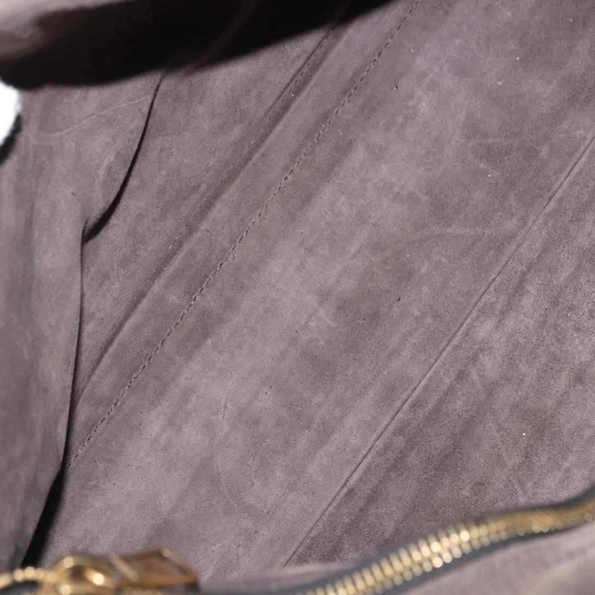 SAINT LAURENT Muse Toe Shoulder Bag Leather Khaki Gold 197148 Auth 144430