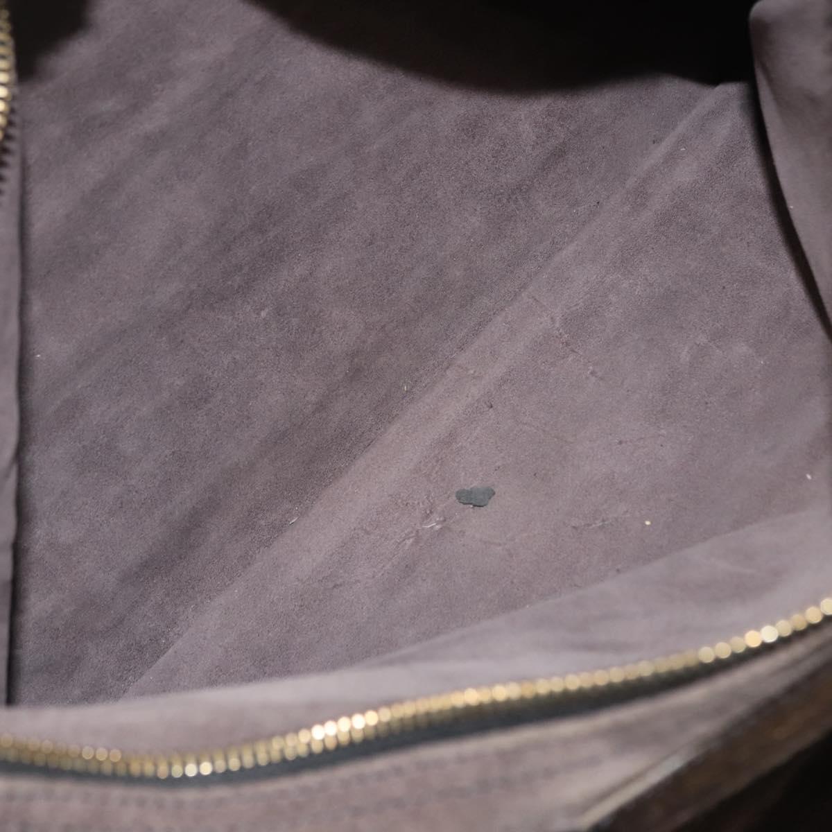 SAINT LAURENT Muse Toe Shoulder Bag Leather Khaki Gold 197148 Auth 144430