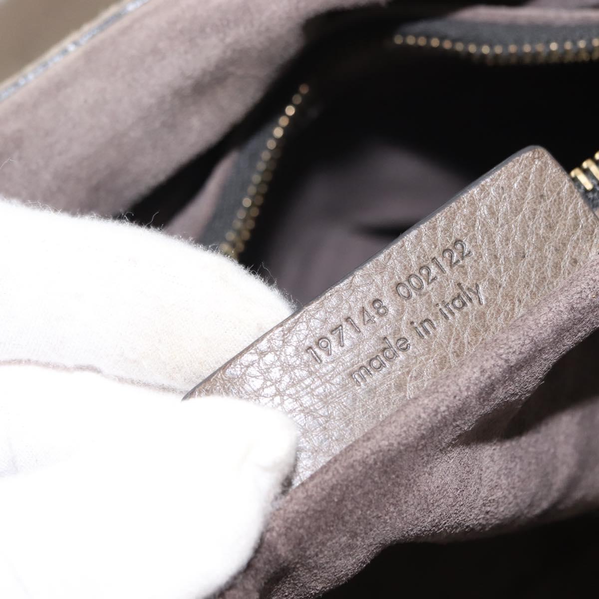 SAINT LAURENT Muse Toe Shoulder Bag Leather Khaki Gold 197148 Auth 144430