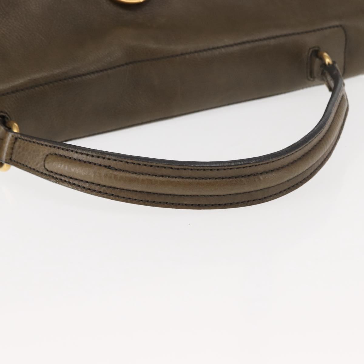 SAINT LAURENT Muse Toe Shoulder Bag Leather Khaki Gold 197148 Auth 144430