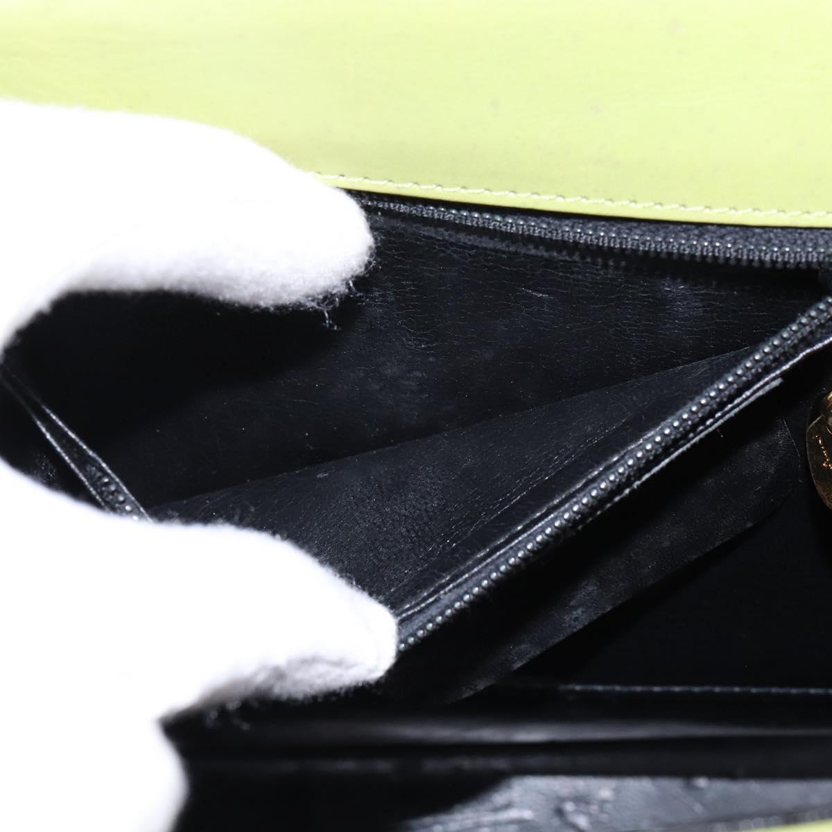 Salvatore Ferragamo Gancini Hand Bag Leather 2way Green Gold Auth 144432A