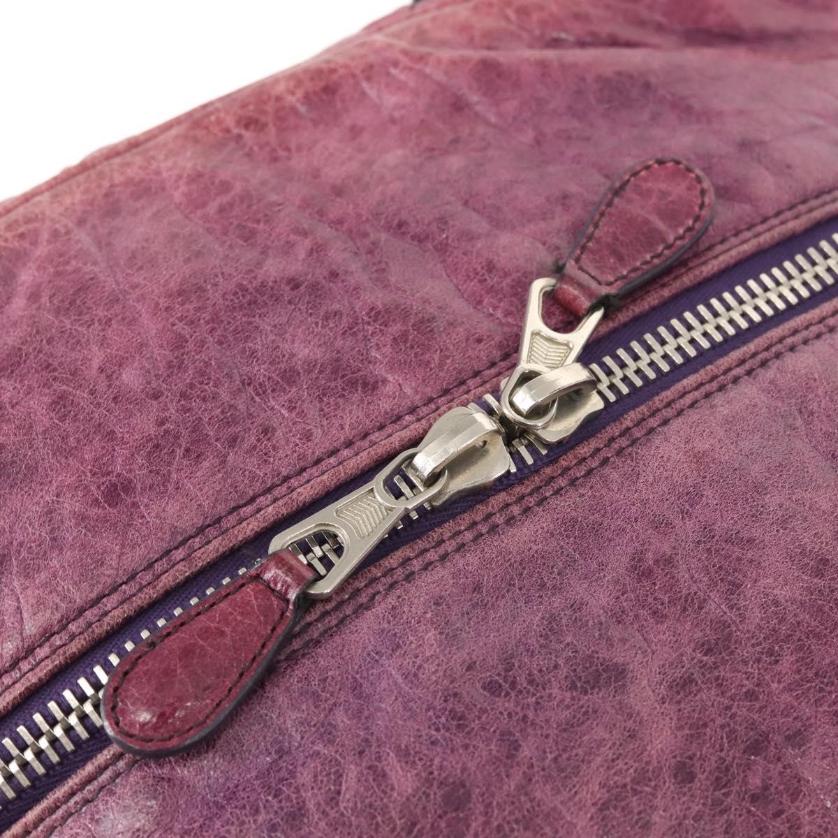 BALENCIAGA The Matelasse Hand Bag Leather Purple Silver 168031 Auth 144433