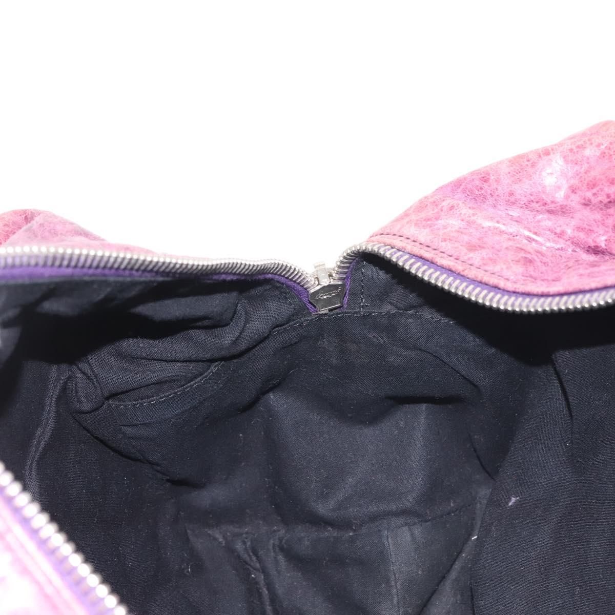 BALENCIAGA The Matelasse Hand Bag Leather Purple Silver 168031 Auth 144433