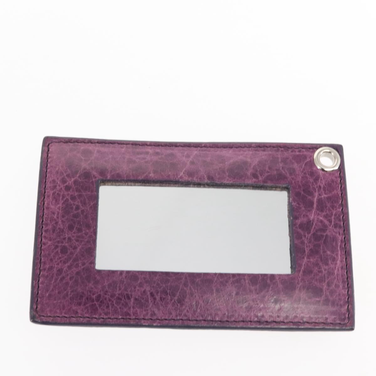 BALENCIAGA The Matelasse Hand Bag Leather Purple Silver 168031 Auth 144433