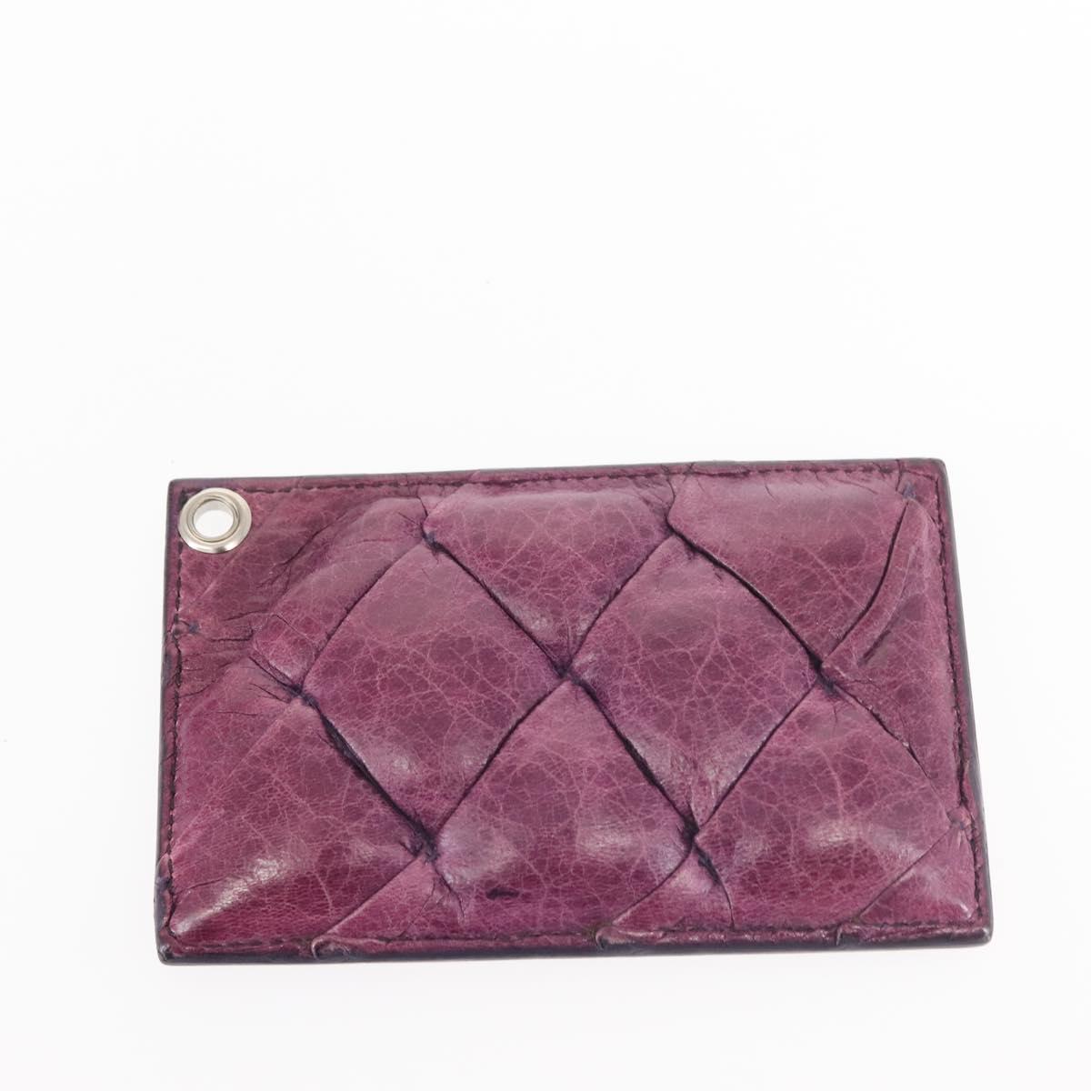 BALENCIAGA The Matelasse Hand Bag Leather Purple Silver 168031 Auth 144433