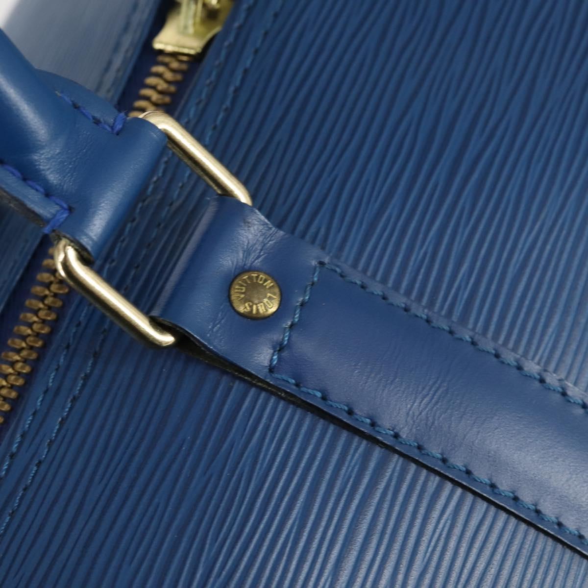 LOUIS VUITTON Epi Keepall 50 Boston Bag Blue M42965 LV Auth 144439
