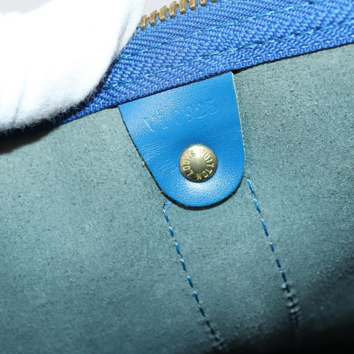LOUIS VUITTON Epi Keepall 50 Boston Bag Blue M42965 LV Auth 144439