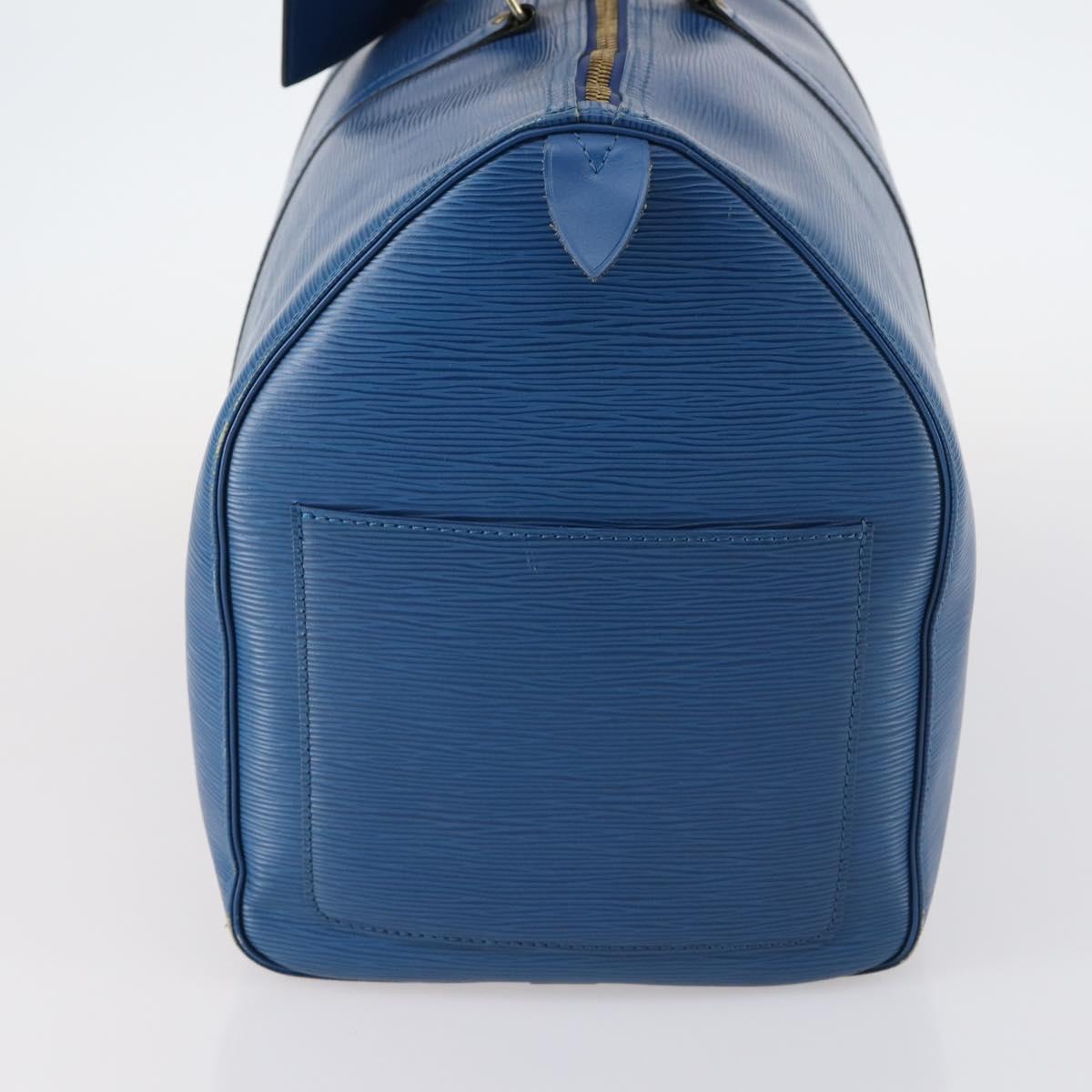 LOUIS VUITTON Epi Keepall 50 Boston Bag Blue M42965 LV Auth 144439